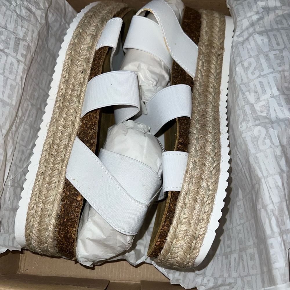 Steve Madden White Platform Espadrilles
